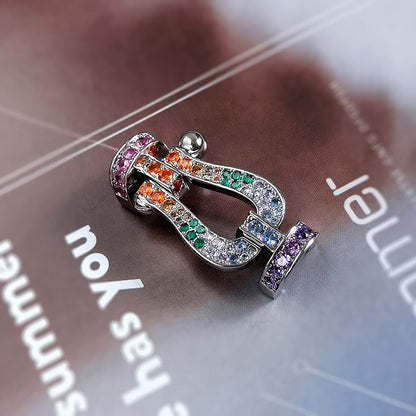 [GALE]FORCE LARGE HORSESHOE  COLORED DIAMOND BRACELET ROSE GOLD