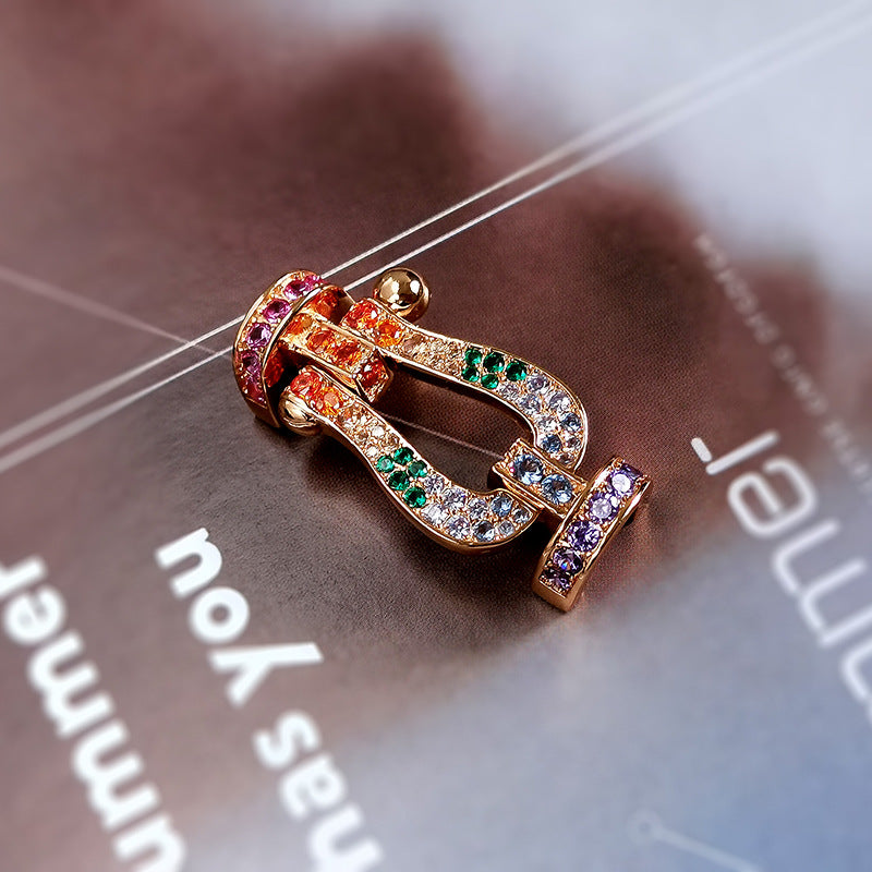 [GALE]FORCE LARGE HORSESHOE  COLORED DIAMOND BRACELET ROSE GOLD