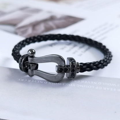[GALE]FORCE LARGE SERIES HORSESHOE BLACK SAMURAI BRACELET