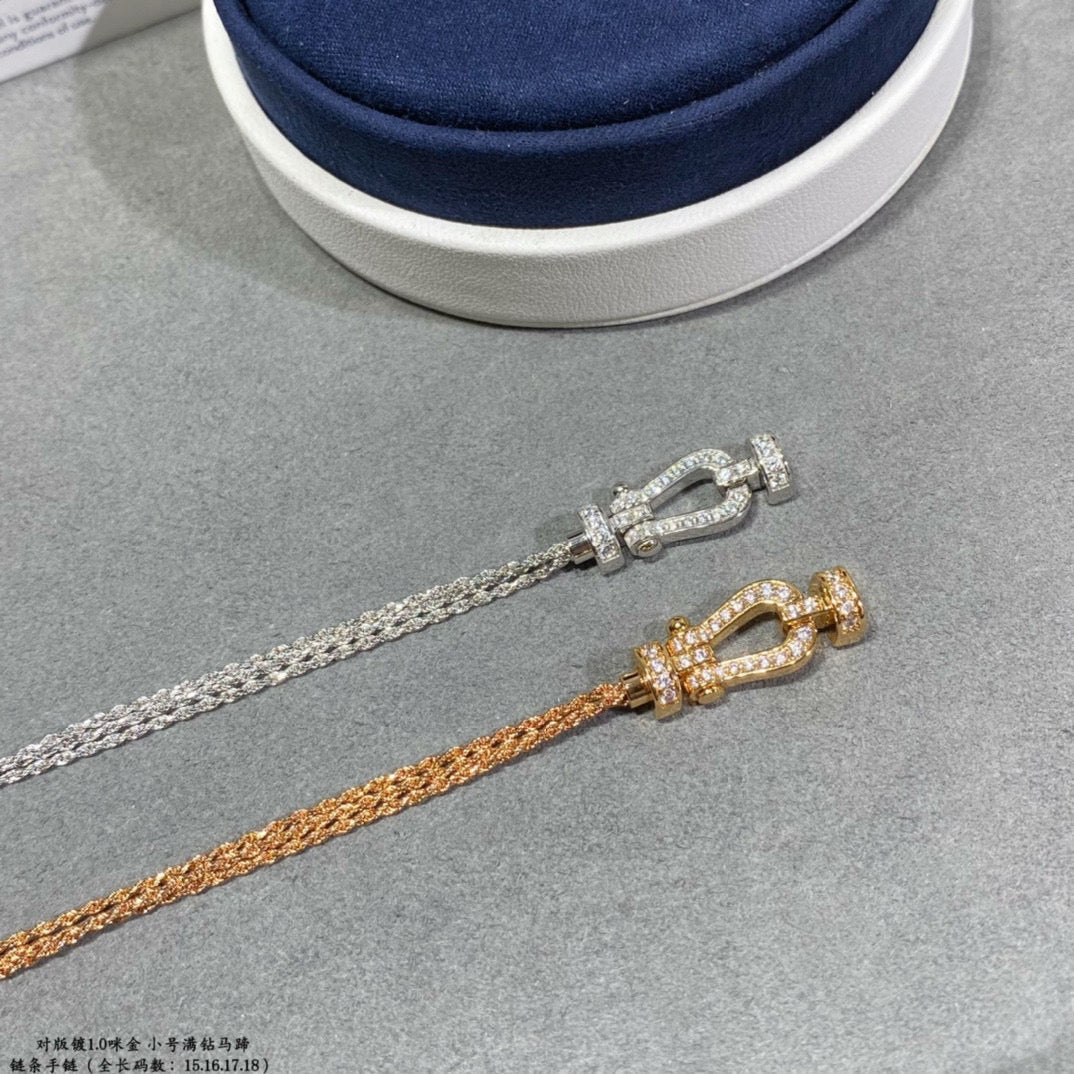 [GALE]FORCE SMALL HORSESHOE  DIAMOND CHAIN ROPE BRACELET