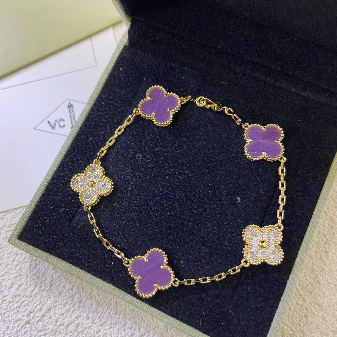 [GALE] CLOVER 5 MOTIF VIOLET BRACELET COLLECTION