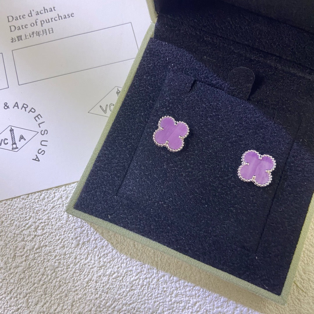 [GALE]CLOVER MINI 9,5MM LILA-VIOLETT-OHRRINGE