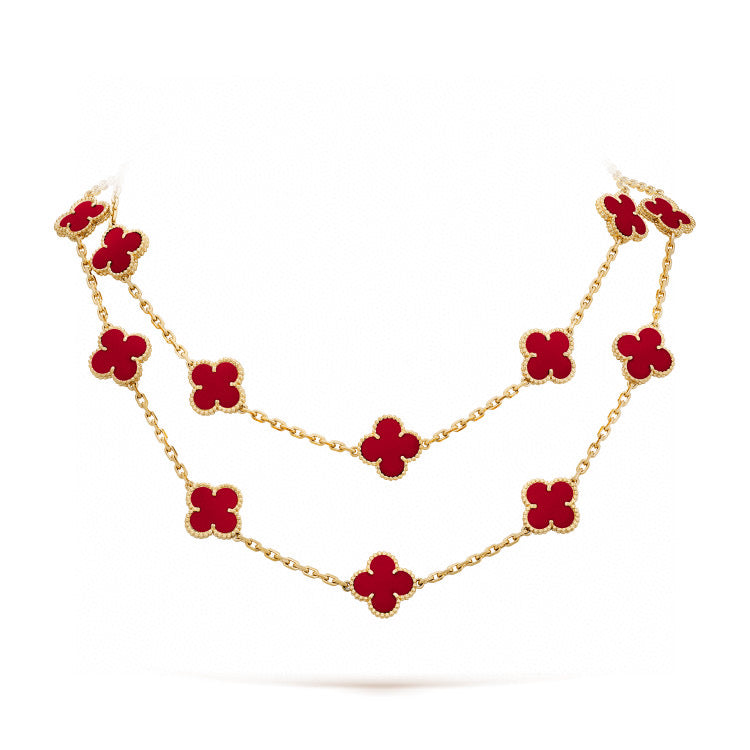[GALE]CLOVER 20 MOTIFS CARNELIAN NECKLACE