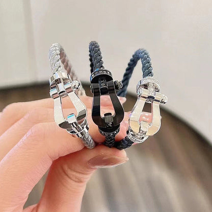 [GALE]FORCE LARGE HORSESHOE FULL DIAMOND BRACELET GOLD