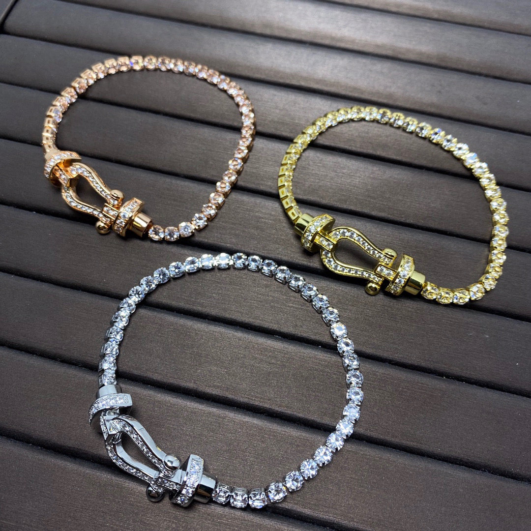 [ゲイル]フォース ラージホースシュー フルダイヤモンド テニスブレスレット