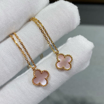 [GALE]CLOVER 9.5MM PINK MOTHER OF PEARL SINGLE FLOWER NECKLACE