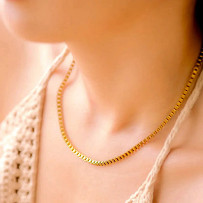 [GALE]Danica Box Chain Gold Necklace