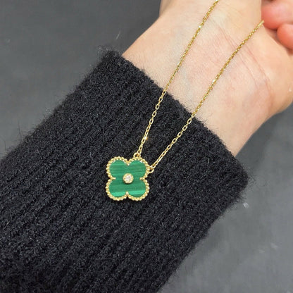 [GALE]CLOVER 15MM DIAMANT-TÜRKIS-HALSKETTE