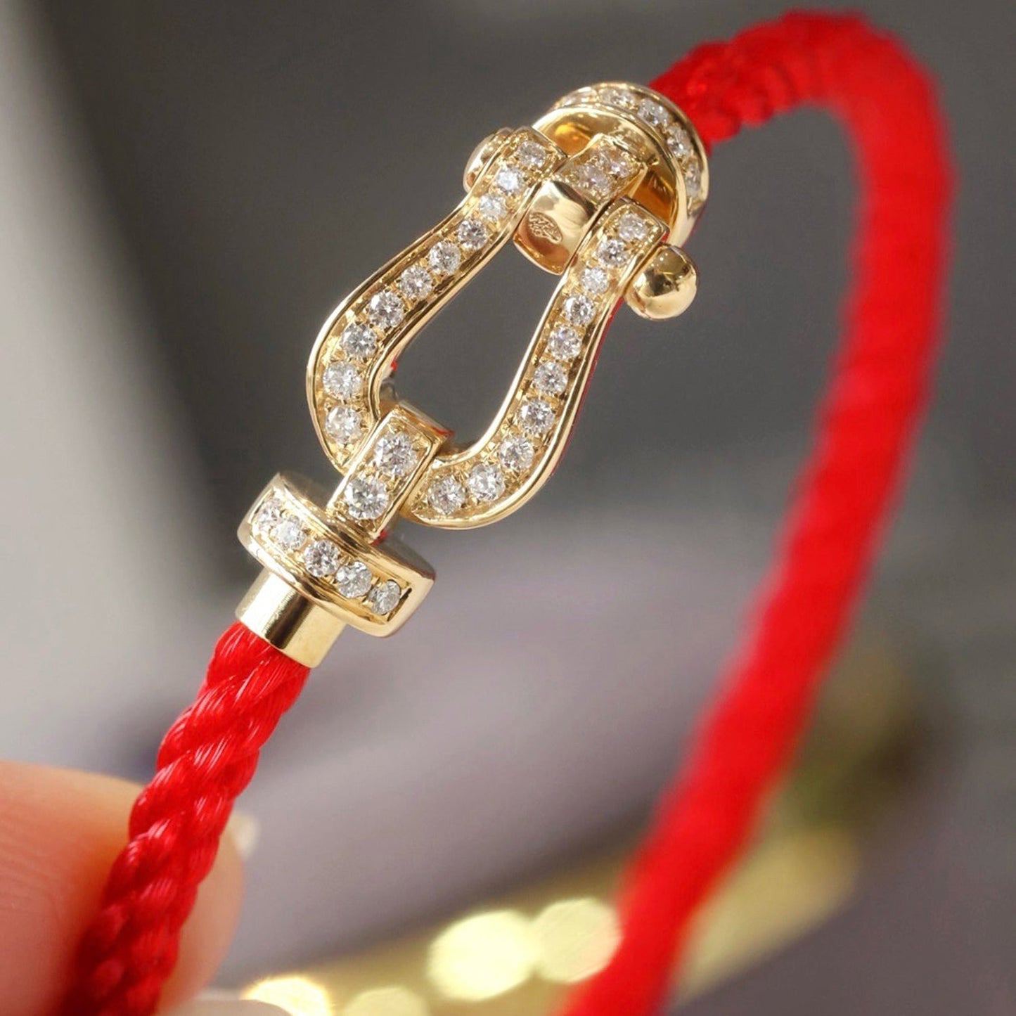 [GALE]FORCE LARGE HORSESHOE FULL DIAMOND BRACELET SILVER