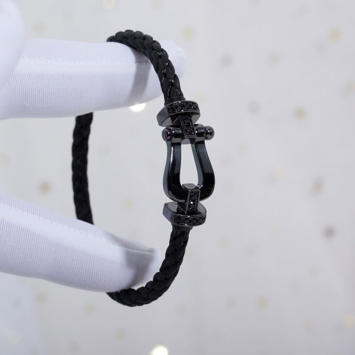 [GALE]FORCE LARGE SERIES HORSESHOE BLACK SAMURAI BRACELET