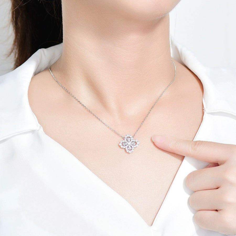 [GALE] Loop-Halskette mit Vollmotiv-Diamanten, 16 mm, verschiedene Farben