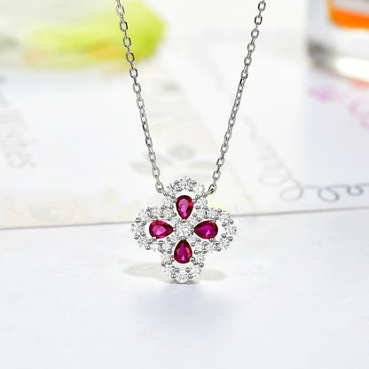 [GALE] Loop-Halskette mit Vollmotiv-Diamanten, 16 mm, verschiedene Farben