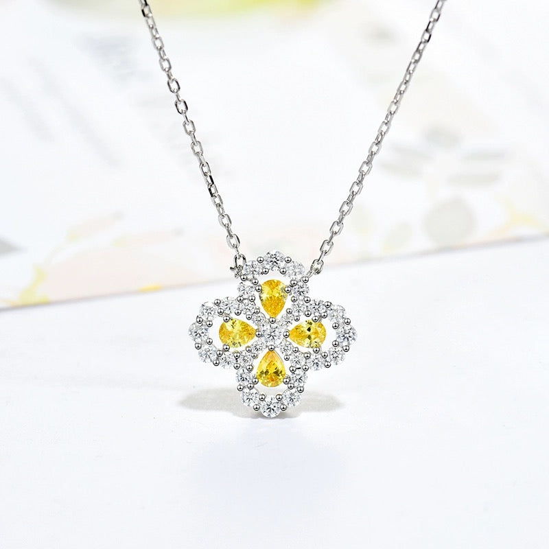 [GALE] Loop-Halskette mit Vollmotiv-Diamanten, 16 mm, verschiedene Farben