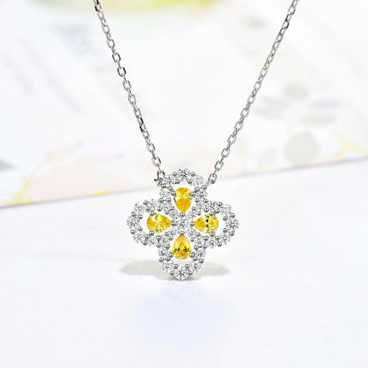 [GALE] Loop-Halskette mit Vollmotiv-Diamanten, 16 mm, verschiedene Farben
