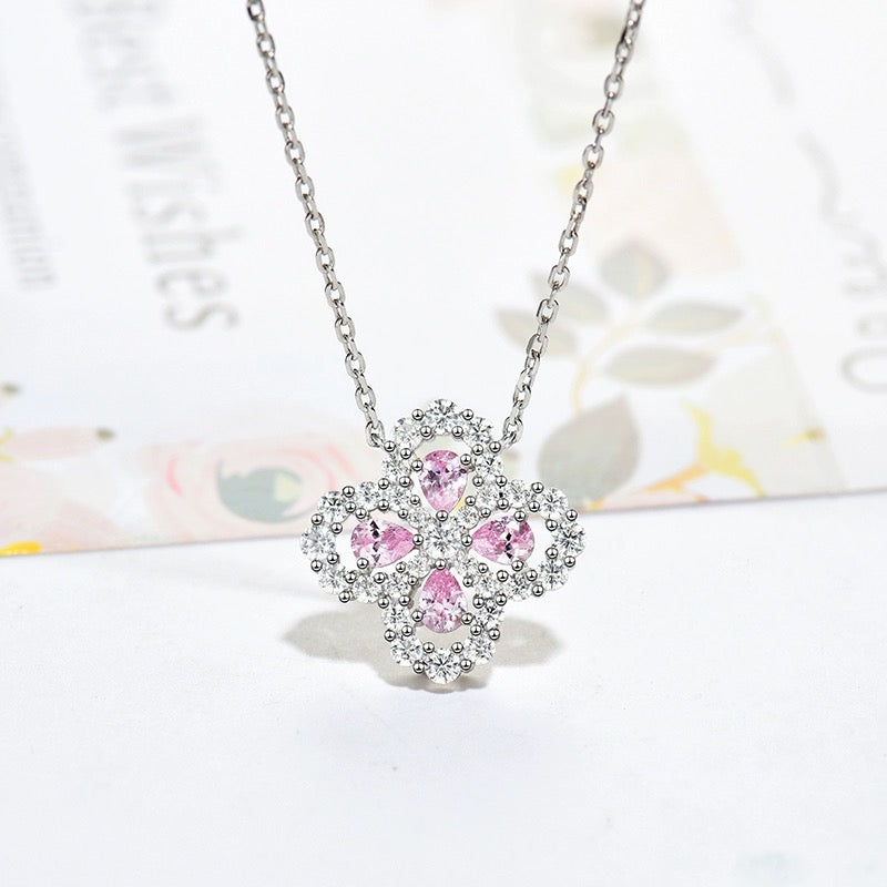 [GALE] Loop-Halskette mit Vollmotiv-Diamanten, 16 mm, verschiedene Farben