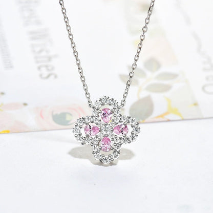 [GALE] Loop-Halskette mit Vollmotiv-Diamanten, 16 mm, verschiedene Farben