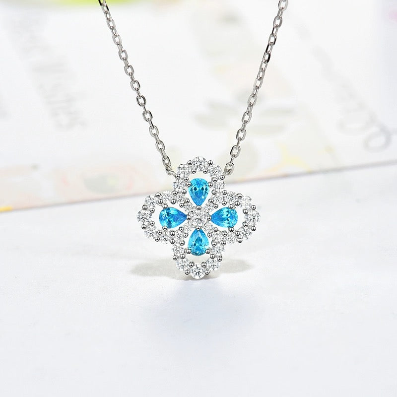 [GALE] Loop-Halskette mit Vollmotiv-Diamanten, 16 mm, verschiedene Farben