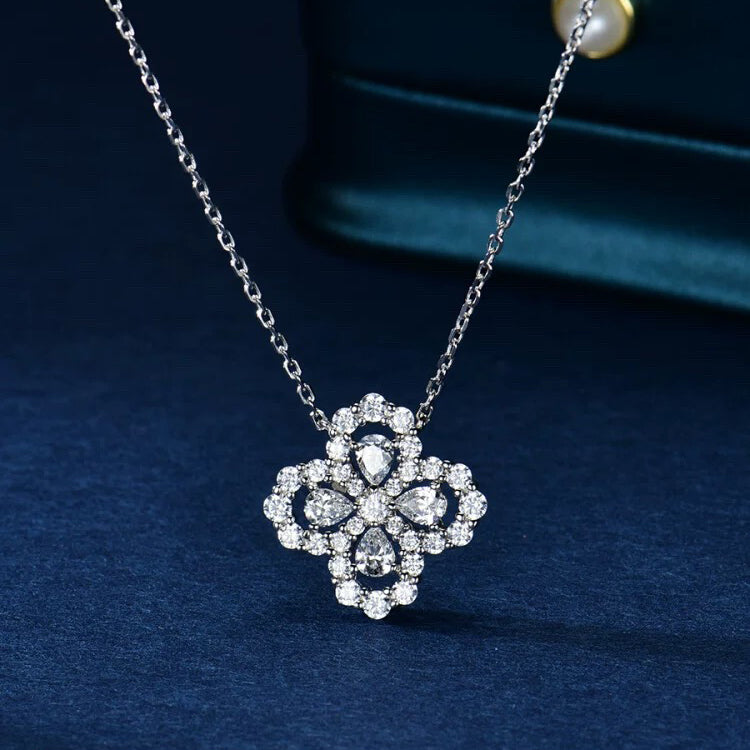 [GALE] Loop-Halskette mit Vollmotiv-Diamanten, 16 mm, verschiedene Farben