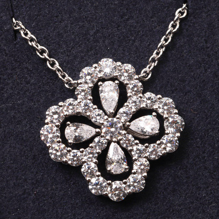[GALE] Loop-Halskette mit Vollmotiv-Diamanten, 16 mm, verschiedene Farben