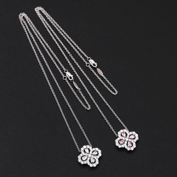 [GALE] Loop-Halskette mit Vollmotiv-Diamanten, 16 mm, verschiedene Farben