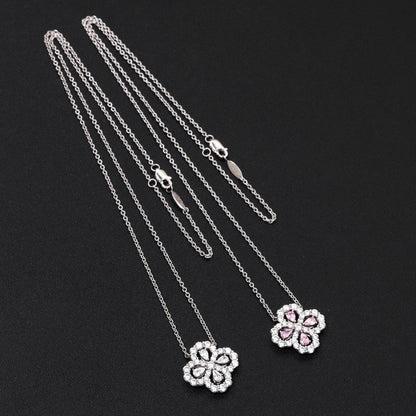 [GALE] Loop-Halskette mit Vollmotiv-Diamanten, 16 mm, verschiedene Farben