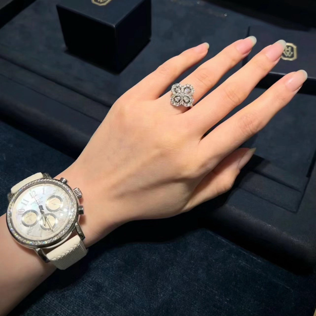 [GALE]ループリング フルモチーフ ダイヤモンド 16mm シルバー