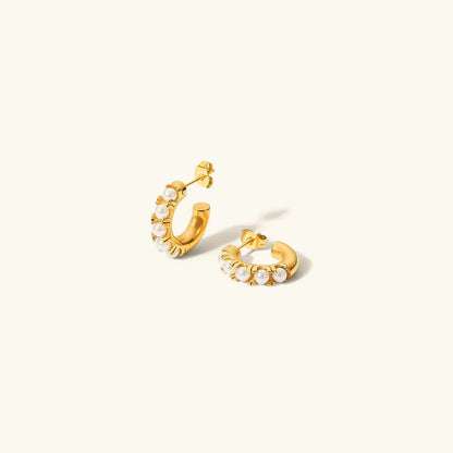 [GALE]Irene Pearl Hoop Earrings