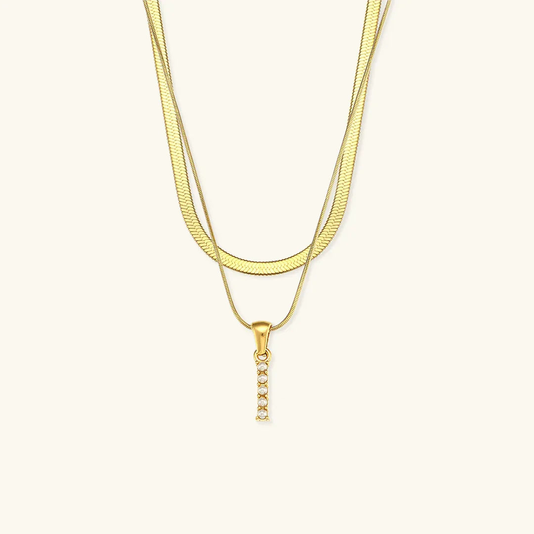 [GALE]Fiona Layered Gold Initial Letter Necklace