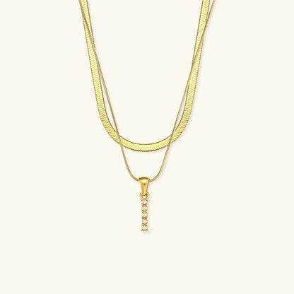 [GALE]Fiona Layered Gold Initial Letter Necklace
