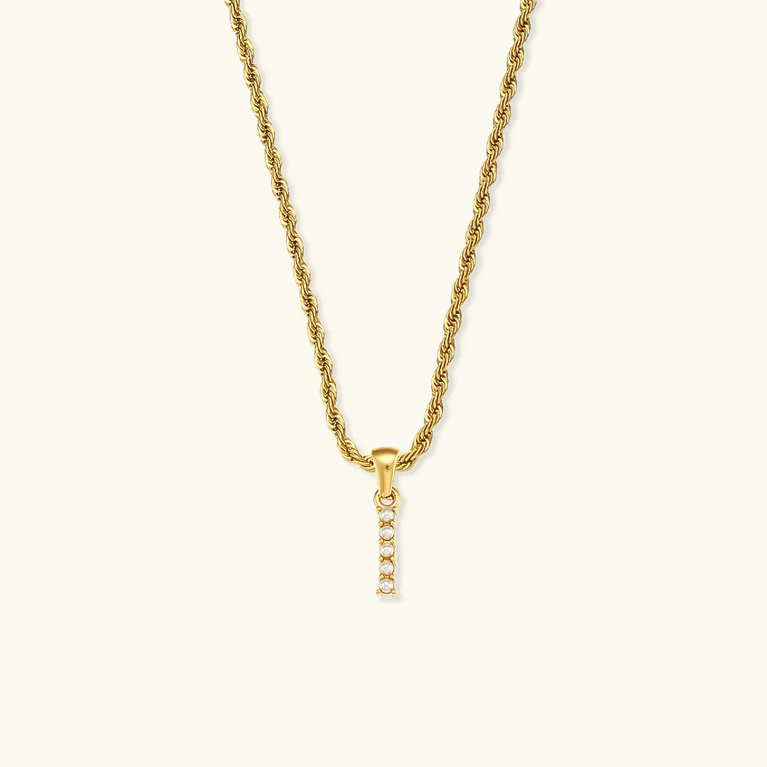[GALE]Elodie Initial Letter Pearl Necklace