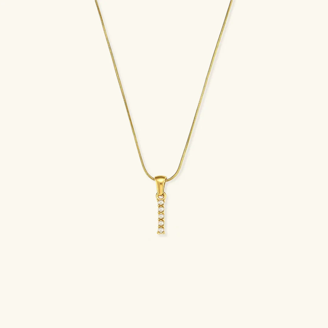 [GALE]Augustine Initial Letter Pearl Necklace