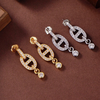 [GALE]HM KETTEN-DIAMANT-OHRRINGE
