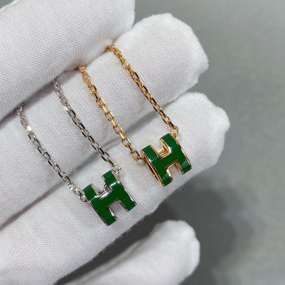 [GALE]POP H GRÜNE KETTE SILBER UND GOLD