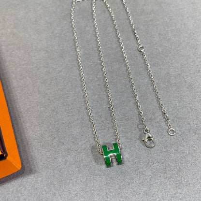 [GALE]POP H GRÜNE KETTE SILBER UND GOLD