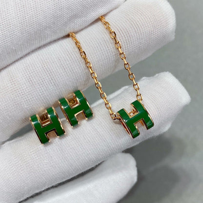 [GALE]POP H GRÜNE KETTE SILBER UND GOLD
