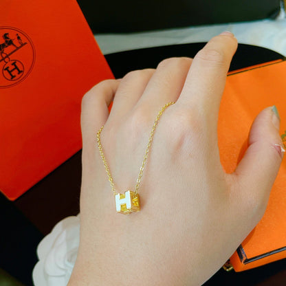 [GALE]H WEISSE QUADRATISCHE GOLDKETTE