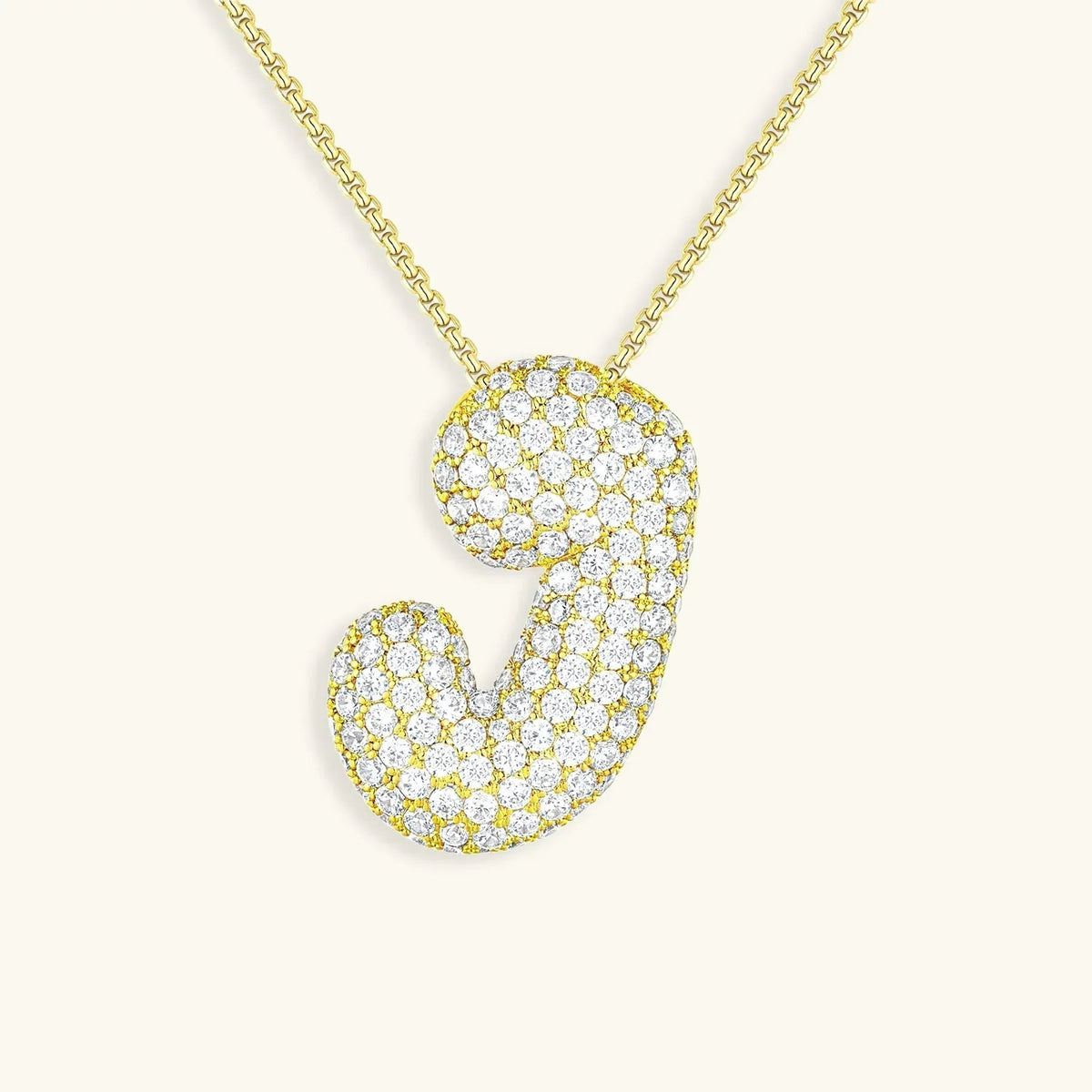 [GALE]Bubble Initial Diamond Necklace