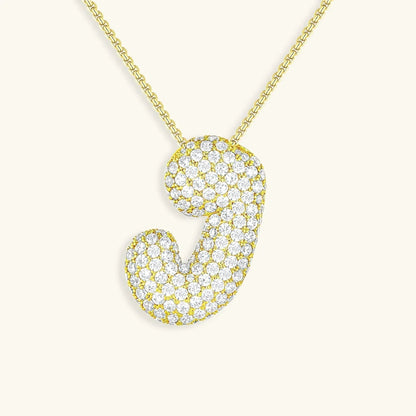 [GALE]Bubble Initial Diamond Necklace