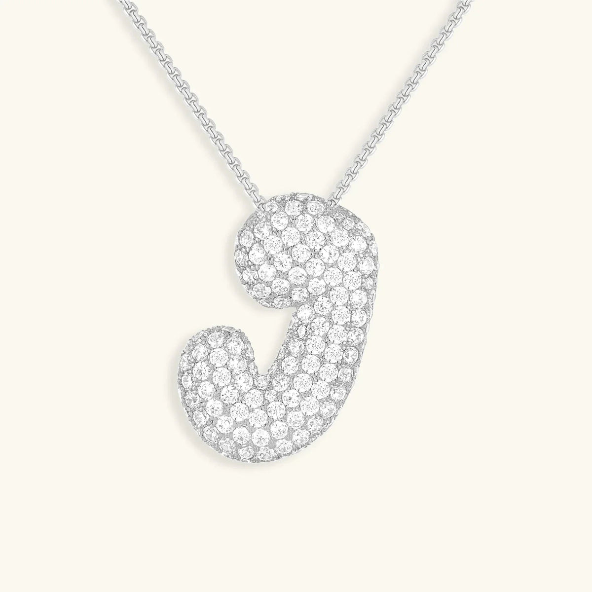[GALE]Bubble Initial Diamond Necklace