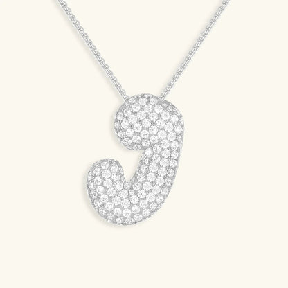[GALE]Bubble Initial Diamond Necklace