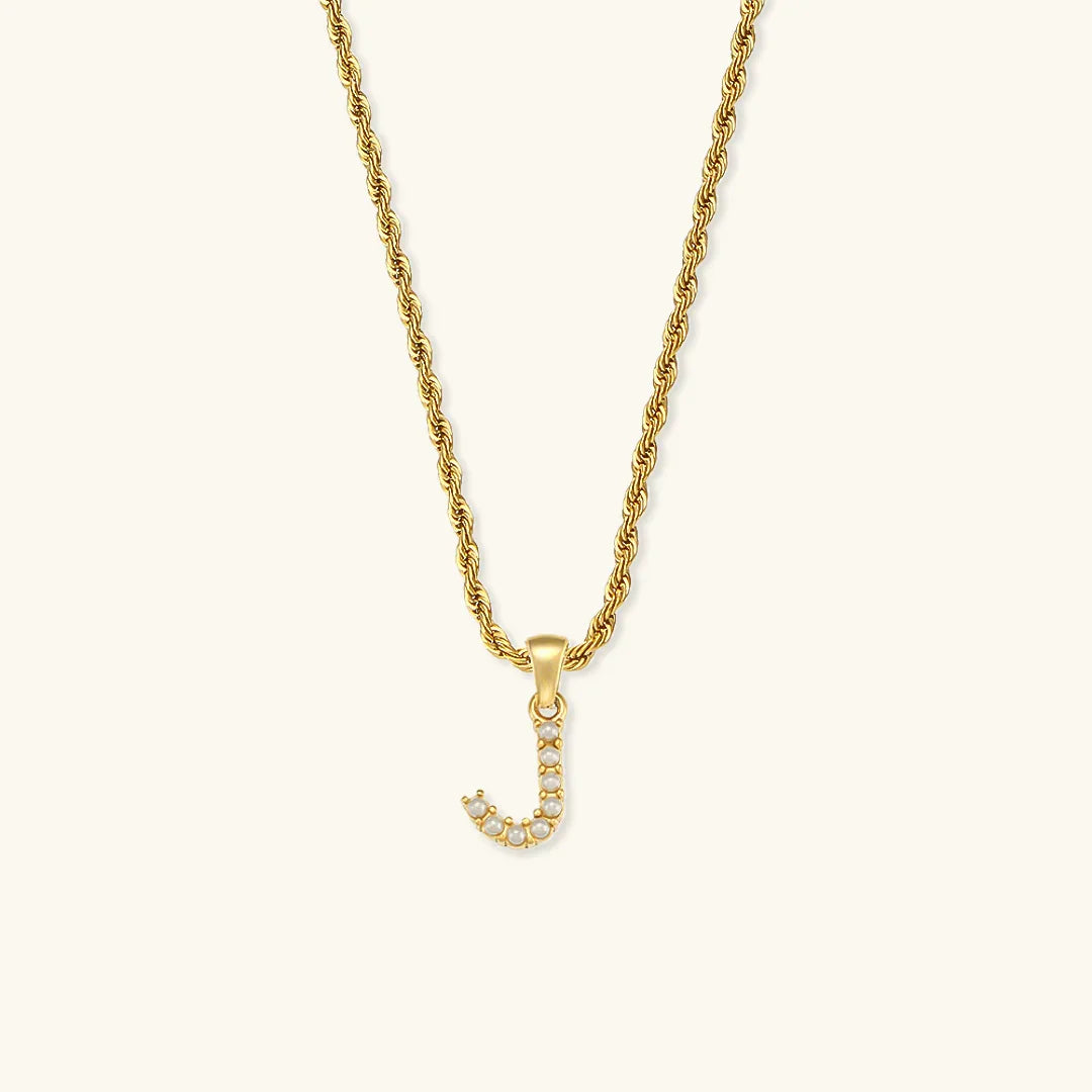[GALE]Elodie Initial Letter Pearl Necklace