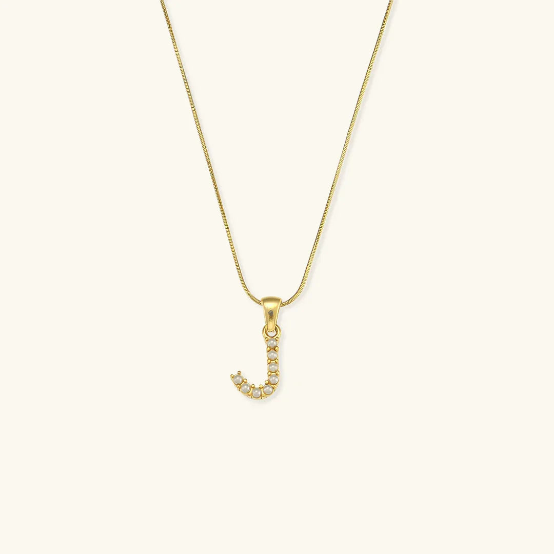 [GALE]Augustine Initial Letter Pearl Necklace