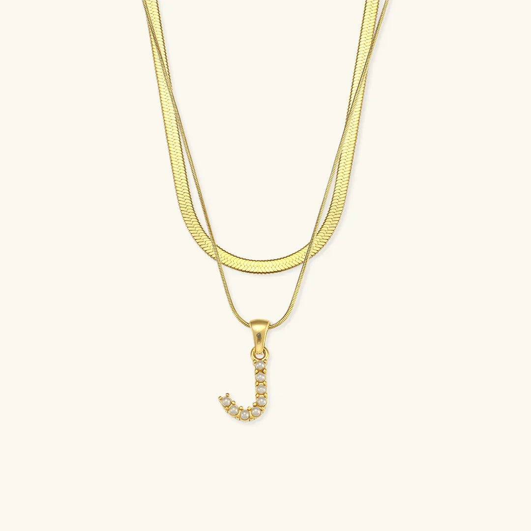 [GALE]Fiona Layered Gold Initial Letter Necklace
