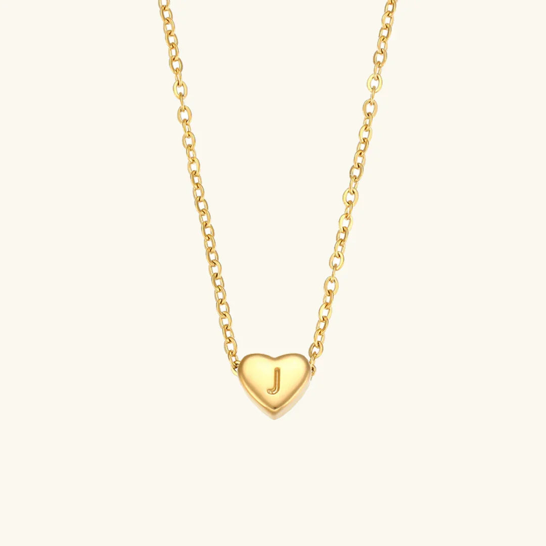 [GALE]Heart Initial Gold Necklace