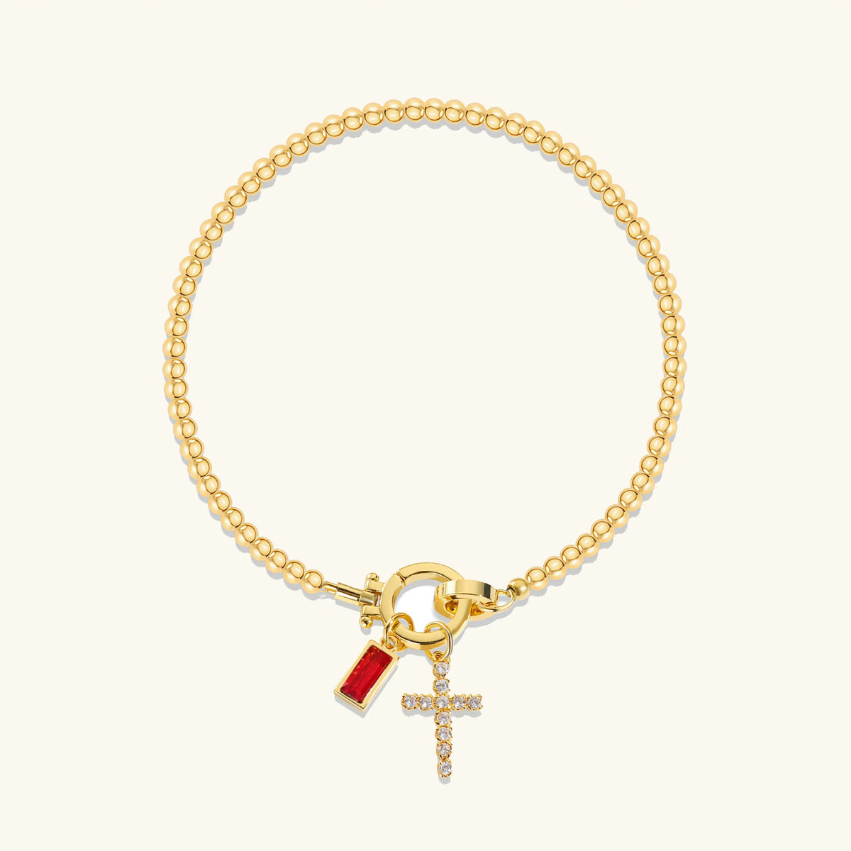 [GALE]Amalia Birthstone Cross Bracelet