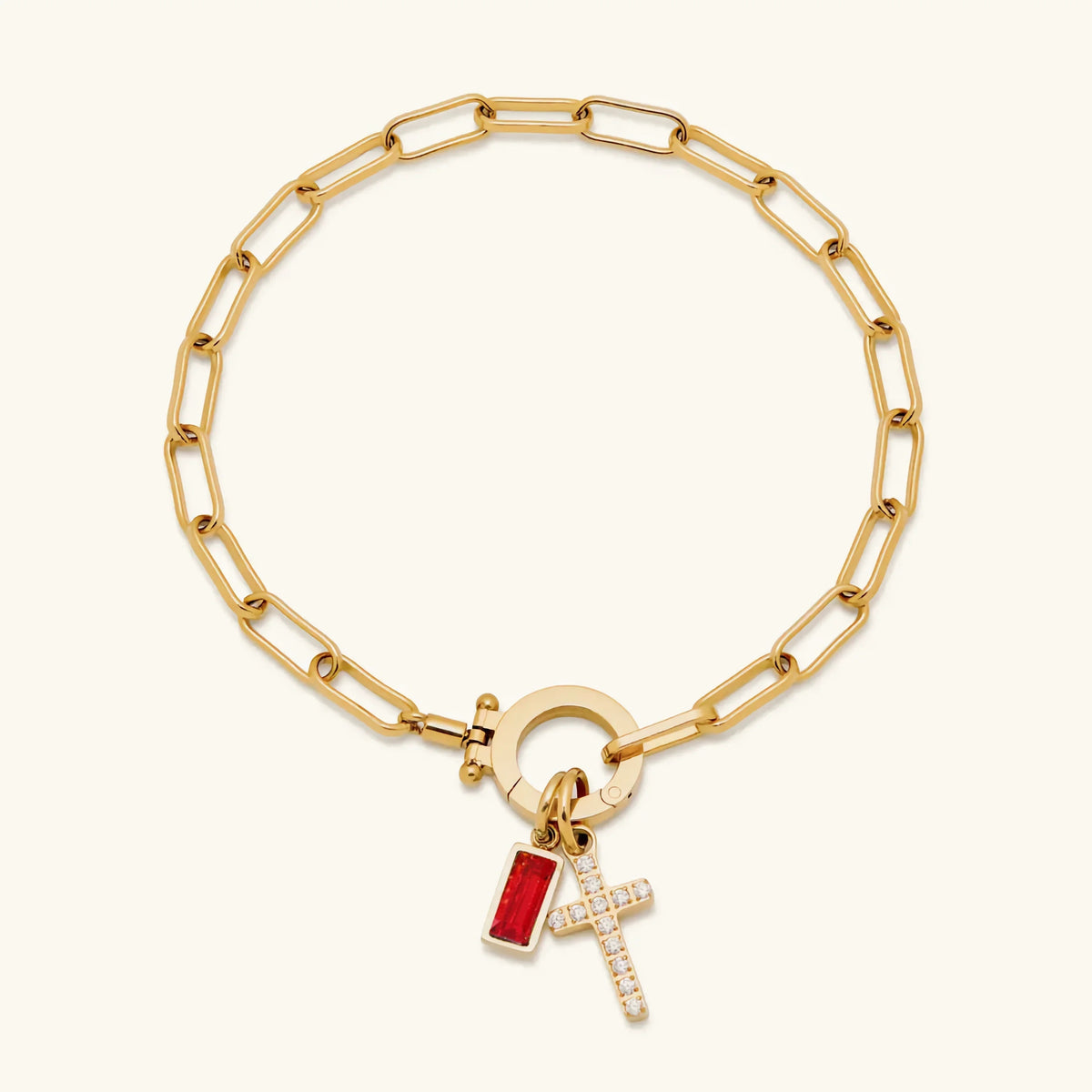 [GALE]Annabella Birthstone Cross Bracelet