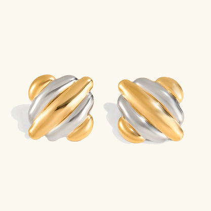 [GALE]Maxine Rippled Gold Earrings