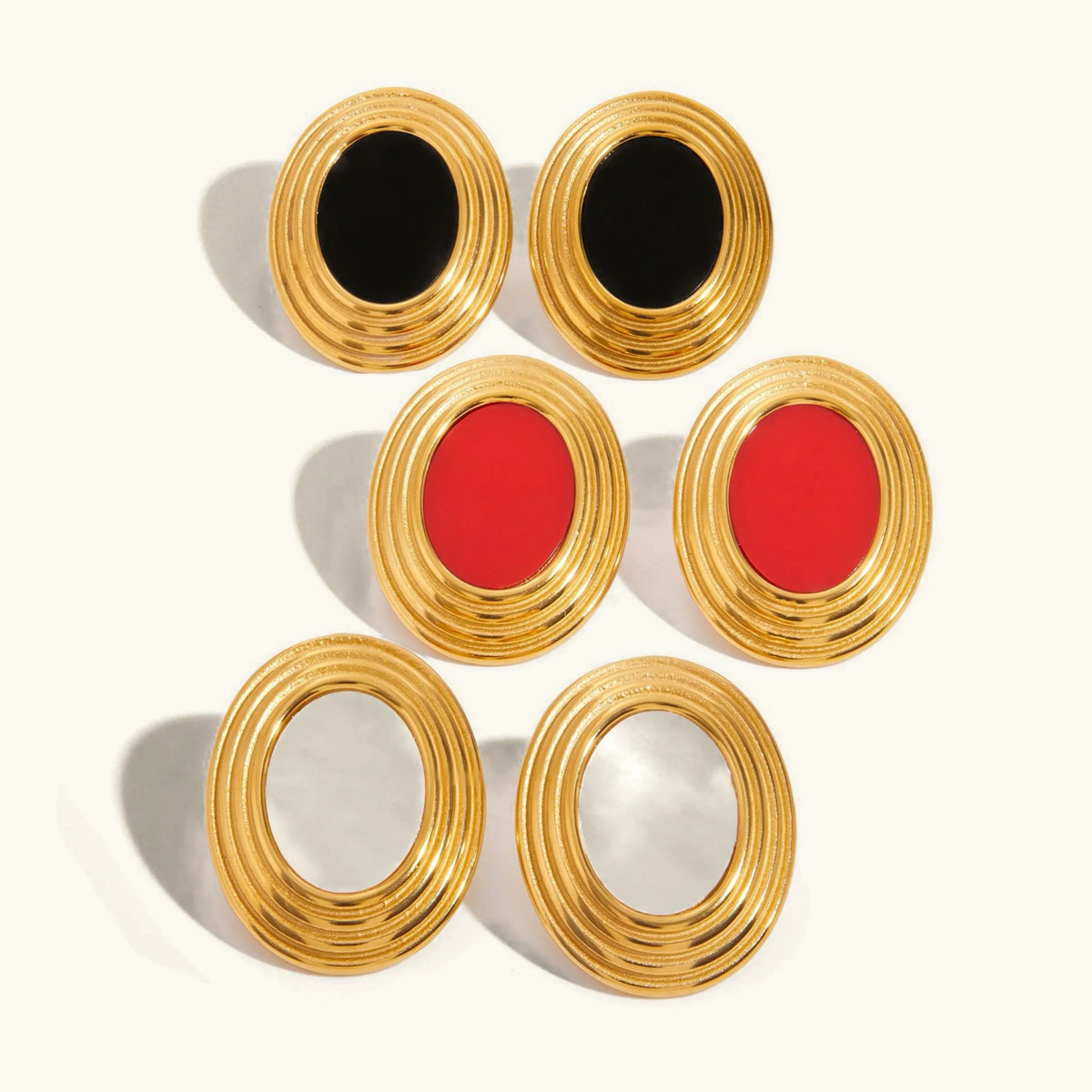 [GALE]Ruthie Gold Enamel Earrings