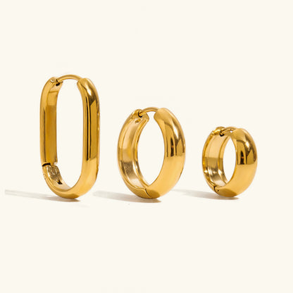 [GALE]Clarabelle Staple Gold Hoops Bundle