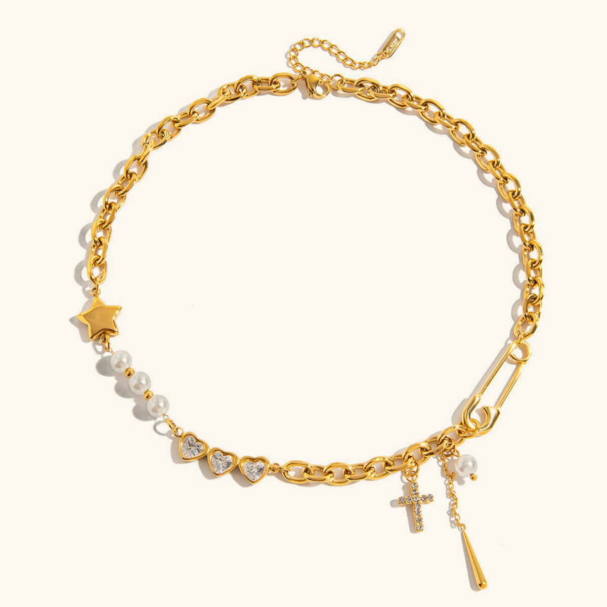 [GALE]Zeraphine Diamond Pearl Gold Necklace